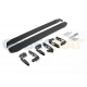 Пороги алюминиевые Rival Black New для Mitsubishi Pajero 4 2006-2021